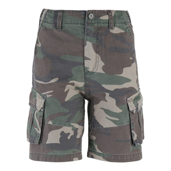 112220 Kinder Cargo korte broek Stonewashed <big>Klassieke cargo korte broek in woodland style. De cargo shorts zijn gemaakt van duurzaam katoen en bieden langdurig comfort. De stoere stonewashed look en handige features maken deze shorts tot een perfecte korte broek voor casual/alledaags gebruik voor de kids.</big> <strong>Kenmerken:</strong> <ul> <li><big>Twee steekzakken</big></li> <li><big>Twee cargozakken met drukknopen</big></li> <li><big>Één cargo kontzak met drukknoop</big></li> </ul>