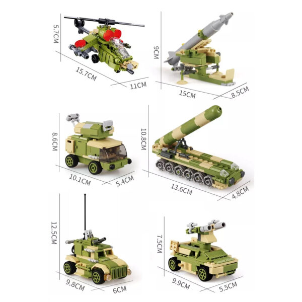 413338 Sluban Launching Vehicle M38 B0758 160866 Sluban Launching Vehicle M38-B0758 #16086 - Leger Bouwset Begeef je in de wereld van militaire technologie met de Sluban Launching Vehicle M38-B0758 #16086. Sluban staat bekend om haar uitgebreide collectie leger gerelateerde bouwsets en deze launching vehicle is een ware toevoeging aan het assortiment. Laat je bouwvaardigheden zien en beleef spannende militaire missies met deze indrukwekkende bouwset. De set wordt geleverd met maar liefst 6 gedetailleerde minifiguren die klaar staan voor actie. Met 713 blokjes kunnen kinderen een realistische russische launching vehicle creëren, geïnspireerd op echte militaire technologie. Sluban staat erom bekend compatibel te zijn met andere grote bouwsteenmerken, waardoor je deze set moeiteloos kunt combineren met je andere bouwstenen. De doosafmeting van de Sluban Launching Vehicle M38-B0758 #16086 is 47,5 x 38 x 6,7 cm, wat zorgt voor een groots en gedetailleerd eindresultaat. De moeilijkheidsgraad is gemiddeld, waardoor deze bouwset geschikt is voor kinderen vanaf 6 jaar. Bestel nu en geef het perfecte cadeau aan bouw- en legerliefhebbers. Laat je creativiteit tot leven komen met de Sluban Launching Vehicle M38-B0758 #16086 - Leger Bouwset! <strong>Inhoud set:</strong> Aantal minifiguren: 6 Aantal blokjes: 713 Doosafmeting (BxHxD): 47,5 x 38 x 6,7 cm Moeilijkheidsgraad: gemiddeld (vanaf 6 jaar)