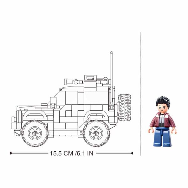 413341 Sluban American SUV Bronx M38 B1013 161293 Sluban American SUV Bronx M38-B1013 #16129 - Leger Bouwset Stap in de wereld van militaire bouwavonturen met de Sluban American SUV Bronx M38-B1013 #16129. Sluban is hét merk dat zich onderscheidt door leger gerelateerde bouwsets van hoge kwaliteit aan te bieden. Met deze set kunnen kinderen hun creativiteit en bouwvaardigheden ontwikkelen terwijl ze een stoere militaire SUV bouwen. De set bevat 1 gedetailleerde minifiguur die klaar staat voor spannende missies. Met 317 blokjes kunnen kinderen een realistische SUV creëren die geschikt is voor allerlei militaire scenario's. Sluban staat bekend om zijn compatibiliteit met andere grote bouwsteenmerken, dus je kunt deze set combineren met je andere bouwstenen zonder zorgen over pasvorm. De doosafmeting van de Sluban American SUV Bronx M38-B1013 #16129 is 38 x 23,7 x 6,7 cm, waardoor deze set een indrukwekkend eindresultaat oplevert. De moeilijkheidsgraad is gemiddeld, wat het ideaal maakt voor kinderen vanaf 8-12 jaar. Bestel nu en geef het perfecte cadeau voor bouwliefhebbers en legerfans. Laat hun verbeelding en bouwvaardigheden tot leven komen met de Sluban American SUV Bronx M38-B1013 #16129 - Leger Bouwset! <strong>Inhoud set:</strong> Aantal minifiguren: 1 Aantal blokjes: 317 Doosafmeting (BxHxD): 38 x 23,7 x 6,7 cm Moeilijkheidsgraad: gemiddeld (vanaf 8-12 jaar)