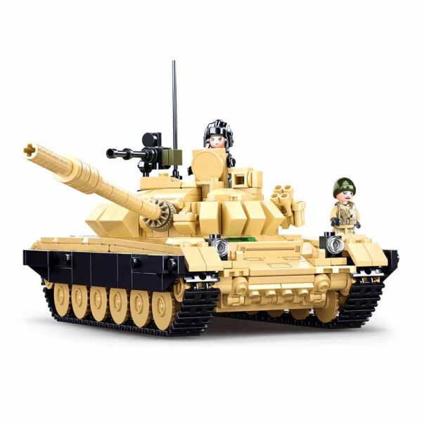 413343 Sluban STRV103 Main battle tank M38 B1011 16157 De Sluban STRV103 Main Battle Tank M38-B1011 is een indrukwekkende bouwset die een gedetailleerde replica biedt van een Main Battle Tank, geïnspireerd op het echte STRV103-tankontwerp. Deze bouwset maakt deel uit van het uitgebreide assortiment leger gerelateerde bouwsets van Sluban, een merk dat bekend staat om zijn hoogwaardige bouwstenen en realistische militaire voertuigen. Met maar liefst 770 blokjes biedt de M38-B1011-set veel bouwplezier voor kinderen van 8-14 jaar en zelfs voor volwassenen die van bouwen houden. Het bouwproces is uitdagend maar tegelijkertijd plezierig, waarbij de aandacht voor detail zorgt voor een levensechte weergave van de Main Battle Tank. De set wordt geleverd met 2 minifiguren, die dienen als bemanning voor deze machtige tank. Deze minifiguren zijn gedetailleerd en klaar voor actie, waardoor kinderen fantasierijke gevechtsscenario's kunnen bedenken en naspelen. De Sluban STRV103 Main Battle Tank M38-B1011 is compatibel met andere grote bouwsteenmerken, waardoor je de tank kunt combineren met je andere bouwstenen zonder dat je je zorgen hoeft te maken over pasvorm en compatibiliteit. Met een doosafmeting van 52 x 33 x 6,7 cm levert deze bouwset een indrukwekkende eindresultaat op, zowel qua omvang als qua realistische uitstraling. Het bouwen van de STRV103-tank is een geweldige manier om de bouwvaardigheden van kinderen te ontwikkelen en hun interesse in militaire voertuigen te stimuleren. Kortom, de Sluban STRV103 Main Battle Tank M38-B1011 is een uitstekende keuze voor bouw- en legerliefhebbers van alle leeftijden. Het biedt een boeiende bouwervaring en een stoere militaire toevoeging aan elke bouwsteenverzameling. <strong>Inhoud set:</strong> Aantal minifiguren: 2 Aantal blokjes: 770 Doosafmeting (BxHxD): 52 x 33 x 6,7 cm Moeilijkheidsgraad: gemiddeld (vanaf 8-14 jaar)