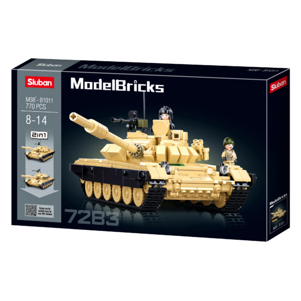 413343 Sluban STRV103 Main battle tank M38 B1011 161574 De Sluban STRV103 Main Battle Tank M38-B1011 is een indrukwekkende bouwset die een gedetailleerde replica biedt van een Main Battle Tank, geïnspireerd op het echte STRV103-tankontwerp. Deze bouwset maakt deel uit van het uitgebreide assortiment leger gerelateerde bouwsets van Sluban, een merk dat bekend staat om zijn hoogwaardige bouwstenen en realistische militaire voertuigen. Met maar liefst 770 blokjes biedt de M38-B1011-set veel bouwplezier voor kinderen van 8-14 jaar en zelfs voor volwassenen die van bouwen houden. Het bouwproces is uitdagend maar tegelijkertijd plezierig, waarbij de aandacht voor detail zorgt voor een levensechte weergave van de Main Battle Tank. De set wordt geleverd met 2 minifiguren, die dienen als bemanning voor deze machtige tank. Deze minifiguren zijn gedetailleerd en klaar voor actie, waardoor kinderen fantasierijke gevechtsscenario's kunnen bedenken en naspelen. De Sluban STRV103 Main Battle Tank M38-B1011 is compatibel met andere grote bouwsteenmerken, waardoor je de tank kunt combineren met je andere bouwstenen zonder dat je je zorgen hoeft te maken over pasvorm en compatibiliteit. Met een doosafmeting van 52 x 33 x 6,7 cm levert deze bouwset een indrukwekkende eindresultaat op, zowel qua omvang als qua realistische uitstraling. Het bouwen van de STRV103-tank is een geweldige manier om de bouwvaardigheden van kinderen te ontwikkelen en hun interesse in militaire voertuigen te stimuleren. Kortom, de Sluban STRV103 Main Battle Tank M38-B1011 is een uitstekende keuze voor bouw- en legerliefhebbers van alle leeftijden. Het biedt een boeiende bouwervaring en een stoere militaire toevoeging aan elke bouwsteenverzameling. <strong>Inhoud set:</strong> Aantal minifiguren: 2 Aantal blokjes: 770 Doosafmeting (BxHxD): 52 x 33 x 6,7 cm Moeilijkheidsgraad: gemiddeld (vanaf 8-14 jaar)