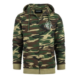 Hoodie met rits Allied Star-Willy jeep camo