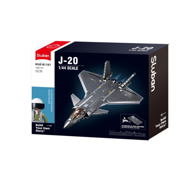 413344 Sluban J20SS Stealth Aircraft M Coat. Vers. M38 B1187 161365 De Sluban J20SS Stealth Aircraft M Coat Vers. M38-B1187 #16136 is een waar kunstwerk voor liefhebbers van geavanceerde luchtmachttechnologie en creatieve bouwkunst. Sluban staat bekend om zijn hoogwaardige bouwsets met militaire thema's, en deze set is een meesterwerk. Met in totaal 953 bouwstenen en 1 minifiguur biedt deze set niet alleen een boeiende bouwervaring, maar ook een kans om een van 's werelds meest geavanceerde stealth-vliegtuigen te creëren. Het resultaat is een verbluffende J20SS Stealth Aircraft, klaar om de lucht in te gaan voor spannende militaire missies. Een van de voordelen van Sluban is de compatibiliteit van hun bouwstenen met andere grote bouwsteenmerken, waardoor je de vrijheid hebt om sets te combineren en je eigen militaire wereld te bouwen. De doosafmetingen zijn 38 x 33 x 14,5 cm, en de moeilijkheidsgraad wordt als gemiddeld beoordeeld, geschikt voor bouwers vanaf 12 jaar en ouder. Of je nu een doorgewinterde bouwer bent of gewoon op zoek bent naar een uitdagende bouwervaring, de Sluban J20SS Stealth Aircraft M Coat biedt een ongeëvenaarde combinatie van creativiteit en militaire precisie. Laat je verbeelding de vrije loop en maak deel uit van de luchtvaartgeschiedenis met Sluban. <strong>Inhoud set:</strong> Aantal minifiguren: 1 Aantal blokjes: 953 Doosafmeting (BxHxD): 38 x 33 x 14,5 cm Moeilijkheidsgraad: gemiddeld (vanaf 12 jaar)