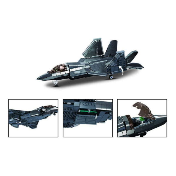 413345 Sluban J 35S Stealth Aircraft M Coat. Vers. M38 B1186 161771 De Sluban J-35S Stealth Aircraft M Coat Vers. M38-B1186 #16177 is een verbluffende bouwset voor enthousiastelingen van geavanceerde luchtmachttechnologie en creatieve bouwkunst. Sluban staat bekend om zijn hoogwaardige bouwsets met militaire thema's, en deze set is een waar meesterwerk. Met in totaal 812 bouwstenen en 1 minifiguur biedt deze set niet alleen een boeiende bouwervaring, maar ook de mogelijkheid om een van 's werelds meest geavanceerde stealth-vliegtuigen te creëren. Het resultaat is een gedetailleerde J-35S Stealth Aircraft, gereed om het luchtruim te doorkruisen voor spannende militaire missies. Een van de voordelen van Sluban is de compatibiliteit van hun bouwstenen met andere grote bouwsteenmerken, waardoor je de vrijheid hebt om sets te combineren en je eigen militaire wereld te bouwen. De doosafmetingen zijn 38 x 33 x 14,5 cm, en de moeilijkheidsgraad wordt als gemiddeld beoordeeld, geschikt voor bouwers vanaf 12 jaar en ouder. Of je nu een doorgewinterde bouwer bent of gewoon op zoek bent naar een uitdagende bouwervaring, de Sluban J-35S Stealth Aircraft M Coat biedt een ongeëvenaarde combinatie van creativiteit en militaire precisie. Laat je verbeelding de vrije loop en maak deel uit van de luchtvaartgeschiedenis met Sluban. <strong>Inhoud set:</strong> Aantal minifiguren: 1 Aantal blokjes: 812 Doosafmeting (BxHxD): 38 x 33 x 14,5 cm Moeilijkheidsgraad: gemiddeld (vanaf 12 jaar)