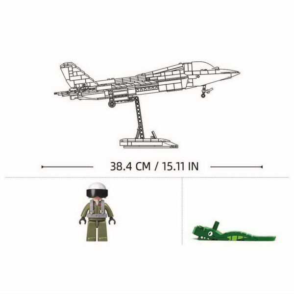 413345 Sluban J 35S Stealth Aircraft M Coat. Vers. M38 B1186 161774 De Sluban J-35S Stealth Aircraft M Coat Vers. M38-B1186 #16177 is een verbluffende bouwset voor enthousiastelingen van geavanceerde luchtmachttechnologie en creatieve bouwkunst. Sluban staat bekend om zijn hoogwaardige bouwsets met militaire thema's, en deze set is een waar meesterwerk. Met in totaal 812 bouwstenen en 1 minifiguur biedt deze set niet alleen een boeiende bouwervaring, maar ook de mogelijkheid om een van 's werelds meest geavanceerde stealth-vliegtuigen te creëren. Het resultaat is een gedetailleerde J-35S Stealth Aircraft, gereed om het luchtruim te doorkruisen voor spannende militaire missies. Een van de voordelen van Sluban is de compatibiliteit van hun bouwstenen met andere grote bouwsteenmerken, waardoor je de vrijheid hebt om sets te combineren en je eigen militaire wereld te bouwen. De doosafmetingen zijn 38 x 33 x 14,5 cm, en de moeilijkheidsgraad wordt als gemiddeld beoordeeld, geschikt voor bouwers vanaf 12 jaar en ouder. Of je nu een doorgewinterde bouwer bent of gewoon op zoek bent naar een uitdagende bouwervaring, de Sluban J-35S Stealth Aircraft M Coat biedt een ongeëvenaarde combinatie van creativiteit en militaire precisie. Laat je verbeelding de vrije loop en maak deel uit van de luchtvaartgeschiedenis met Sluban. <strong>Inhoud set:</strong> Aantal minifiguren: 1 Aantal blokjes: 812 Doosafmeting (BxHxD): 38 x 33 x 14,5 cm Moeilijkheidsgraad: gemiddeld (vanaf 12 jaar)