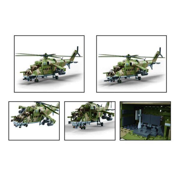 413347 Sluban MI 24S Gunship M38 B1137 160722 De Sluban MI-24S Gunship M38-B1137 #16072 is een prachtige bouwset voor liefhebbers van militaire luchtvaart en creatief bouwen. Sluban staat bekend om zijn hoogwaardige bouwsets met legerthema, en deze set stelt niet teleur. Met een totaal van 893 bouwstenen en 3 minifiguren biedt deze set een boeiende bouwervaring en talloze mogelijkheden voor fantasierijk spelen. Het eindresultaat is een indrukwekkende MI-24S Gunship, klaar om de lucht in te gaan voor spannende militaire missies. Een van de geweldige voordelen van Sluban is dat hun bouwstenen compatibel zijn met andere grote bouwsteenmerken, waardoor je creatieve vrijheid hebt bij het combineren van sets en het creëren van je eigen militaire wereld. De doosafmetingen zijn 52 x 38 x 8 cm, en de moeilijkheidsgraad wordt beoordeeld als gemiddeld, geschikt voor bouwers vanaf 12 jaar en ouder. Of je nu een ervaren bouwer bent of gewoon op zoek bent naar een boeiende bouwervaring, de Sluban MI-24S Gunship biedt de perfecte balans tussen creativiteit en militaire actie. Verken de lucht met Sluban en beleef eindeloze avonturen. <strong>Inhoud set:</strong> Aantal minifiguren: 3 Aantal blokjes: 893 Doosafmeting (BxHxD): 52 x 38 x 8 cm Moeilijkheidsgraad: gemiddeld (vanaf 12 jaar)