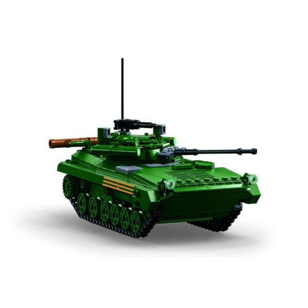 413348 Sluban Infantery fighting vehicle M38 B1136 161801 De Sluban Infantry Fighting Vehicle M38-B1136 #16180 is een geweldige bouwset voor liefhebbers van legergerelateerde constructies en creatief bouwen. Sluban is een merk dat bekend staat om zijn hoogwaardige bouwsets met militaire thema's, en deze set is geen uitzondering. Met in totaal 738 bouwstenen en 3 minifiguren biedt deze set urenlang bouwplezier en creatieve uitdagingen. Het resultaat is een indrukwekkende Infantry Fighting Vehicle, klaar voor fictieve militaire missies en avonturen. Een van de voordelen van Sluban is dat hun bouwstenen compatibel zijn met andere grote bouwsteenmerken, dus je kunt je fantasie de vrije loop laten en je eigen creaties maken zonder beperkingen. De doosafmetingen zijn 52 x 33 x 6,7 cm, en de moeilijkheidsgraad wordt beoordeeld als gemiddeld, geschikt voor bouwers vanaf 12 jaar en ouder. Of je nu een enthousiaste bouwer bent of een verzamelaar van militaire thema's, de Sluban Infantry Fighting Vehicle biedt een geweldige bouwervaring en een prachtig stuk om tentoon te stellen. Betreed de wereld van creatieve bouw met Sluban en bouw je eigen legeravonturen. <strong>Inhoud set:</strong> Aantal minifiguren: 3 Aantal blokjes: 738 Doosafmeting (BxHxD): 52 x 33 x 6,7 cm Moeilijkheidsgraad: gemiddeld (vanaf 12 jaar)