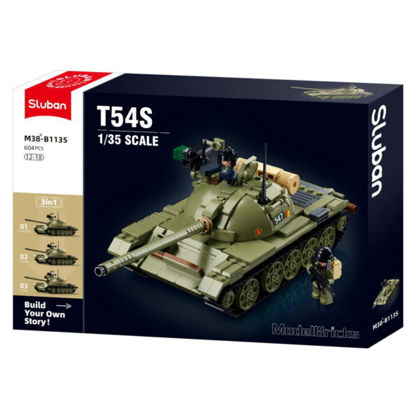 413350 Sluban Tank MBT 3 in 1 M38 B1135 161904 De Sluban Tank (MBT) 3 in 1 M38-B1135 #16190 is een opwindende bouwset voor liefhebbers van militaire voertuigen en creatieve bouwkunst. Sluban staat bekend om zijn hoogwaardige bouwsets met militaire thema's, en deze set is een waar juweeltje. Met in totaal 604 bouwstenen en 2 minifiguren biedt deze set niet alleen een boeiende bouwervaring, maar ook de mogelijkheid om drie verschillende tanks te bouwen in één set. Je kunt kiezen tussen de verschillende configuraties om je eigen militaire missies na te bootsen. Een van de voordelen van Sluban is de compatibiliteit van hun bouwstenen met andere grote bouwsteenmerken, wat betekent dat je creatief kunt zijn en sets kunt combineren voor nog meer mogelijkheden. De doosafmetingen zijn 47,5 x 33 x 6,7 cm, en de moeilijkheidsgraad wordt als gemiddeld beoordeeld, geschikt voor bouwers vanaf 12 jaar en ouder. Of je nu een ervaren bouwer bent of gewoon op zoek bent naar een leuke bouwervaring, de Sluban Tank (MBT) 3 in 1 biedt een ongekende veelzijdigheid en creativiteit. Laat je verbeelding de vrije loop en dompel jezelf onder in de wereld van militaire voertuigen met Sluban. <strong>Inhoud set:</strong> Aantal minifiguren: 2 Aantal blokjes: 604 Doosafmeting (BxHxD): 47,5 x 33 x 6,7 cm Moeilijkheidsgraad: gemiddeld (vanaf 12 jaar)