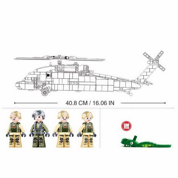 413351 Sluban US medical Army helicopter M38 B1012 161693 De Sluban US Medical Army Helicopter M38-B1012 #16169 is een opmerkelijke bouwset voor liefhebbers van militaire reddingsoperaties en creatieve bouwkunst. Sluban staat bekend om zijn hoogwaardige bouwsets met militaire thema's, en deze set is een prachtig voorbeeld. Met in totaal 692 bouwstenen en 4 minifiguren biedt deze set niet alleen een boeiende bouwervaring, maar ook de mogelijkheid om een essentieel hulpmiddel voor medische evacuatie te creëren. Het resultaat is een gedetailleerde US Medical Army Helicopter, gereed om gewonde soldaten te redden en levens te redden. Een van de voordelen van Sluban is de compatibiliteit van hun bouwstenen met andere grote bouwsteenmerken, waardoor je de vrijheid hebt om sets te combineren en je eigen militaire wereld te bouwen. De doosafmetingen zijn 52 x 33 x 6,7 cm, en de moeilijkheidsgraad wordt als gemiddeld beoordeeld, geschikt voor bouwers vanaf 8 jaar en ouder. Of je nu een aspirant-bouwer bent of een ervaren liefhebber van militaire bouwsets, de Sluban US Medical Army Helicopter biedt een ongeëvenaarde combinatie van creativiteit en realisme. Laat je verbeelding de vrije loop en maak deel uit van reddingsmissies met Sluban. <strong>Inhoud set:</strong> Aantal minifiguren: 4 Aantal blokjes: 692 Doosafmeting (BxHxD): 52 x 33 x 6,7 cm Moeilijkheidsgraad: gemiddeld (vanaf 8 jaar)