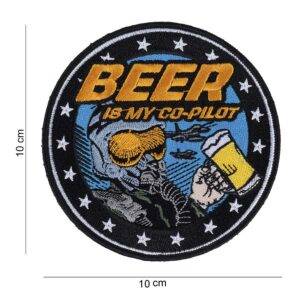 Embleem stof Beer is my Co-pilot met klittenband #12042