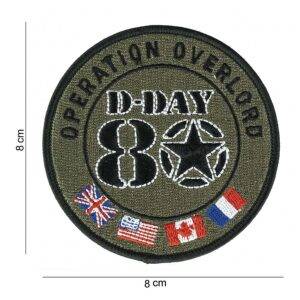Embleem stof D-Day 80 1944-2024 Allied flags #6081