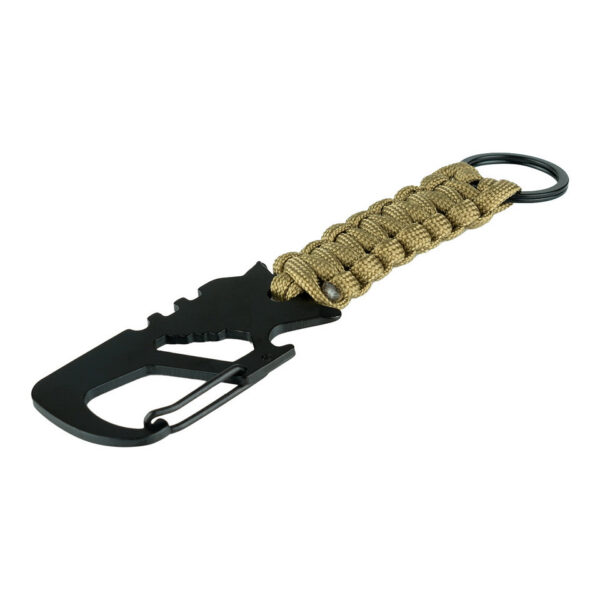 Multifunctionele karabijnhaak keychain JYFPB213 De multifunctionele karabijnhaak sleutelhanger JYFPB21 is de perfecte metgezel voor zowel dagelijks gebruik als avontuurlijke uitjes. Dit veelzijdige gereedschap combineert meerdere functies in één compact ontwerp, waardoor het een onmisbaar accessoire is voor iedereen die van gemak en functionaliteit houdt. Met een lengte van 15 cm is de karabijnhaak groot genoeg om stevig en betrouwbaar te zijn, maar toch compact genoeg om gemakkelijk aan je sleutelbos, rugzak of riem te bevestigen. Het paracord touw, gemaakt van 100% nylon, biedt extra duurzaamheid en kan in noodsituaties gebruikt worden. Het hoogwaardige metaal van zowel de karabijnhaak als de sleutelhanger zorgt ervoor dat dit product jarenlang meegaat, zelfs bij intensief gebruik. De robuuste constructie en slimme ontwerp maken de JYFPB21 een veelzijdig en praktisch hulpmiddel.