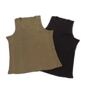 Singlet Katoen Rib KM - Olive en Black