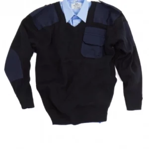 Commando Pullover 50/50% V-Hals KM Workwear - Navy