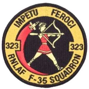 Badge Opstrijkbaar ''Impetu Feroci'' F35 323E Squadron