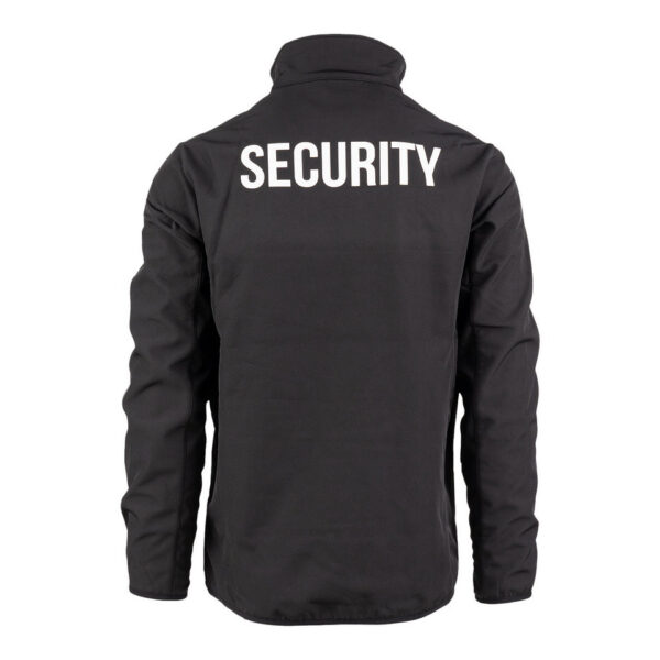 Softshell Jas Beveiliging V logo3 De <strong>softshell jas Beveiliging V-logo</strong> biedt een uitstekende combinatie van bescherming, comfort en professionele uitstraling voor beveiligingspersoneel. Deze jas is gemaakt van <strong>96% polyester</strong> en <strong>4% elastaan</strong>, waardoor hij waterafstotend en ademend is. Dit zorgt voor comfort en bescherming, zelfs tijdens lange diensten. Met het prominente 'Security'-opschrift op de rug en het beveiliging V-logo op de linkerborst, straalt deze jas autoriteit en professionaliteit uit.