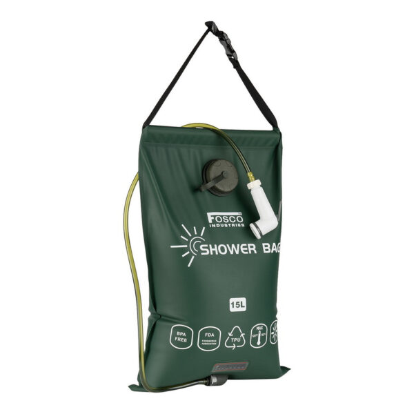 Camping douche Premium 15L TPU De <strong>Camping Douche Premium 15L TPU</strong> is de ideale oplossing voor outdoor-liefhebbers die tijdens hun kampeeravonturen willen genieten van een comfortabele, warme douche. Met een ruime inhoud van <strong>15 liter</strong> en eenvoudig op te warmen in de zon, heb je altijd warm water zonder stroom nodig. Deze robuuste campingdouche is gemaakt van <strong>BPA-vrij TPU-materiaal</strong> en kan temperaturen tot <strong>50°C</strong> aan, waardoor hij duurzaam en veilig in gebruik is.