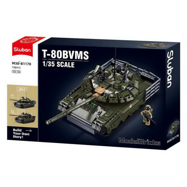 Sluban T 80 Tank M 38 B1178 161594 De <strong>Sluban T-80 Tank M-38 B1178</strong> is een indrukwekkende bouwset uit de populaire legercollectie van Sluban. Deze gedetailleerde set stelt jonge bouwers in staat om hun eigen krachtige T-80 tank te creëren, een iconisch gevechtsvoertuig. Sluban is een van de weinige merken die bouwstenen met een militair thema aanbiedt, en het grote voordeel is dat deze bouwstenen volledig compatibel zijn met andere bekende bouwsteenmerken. Dit maakt het mogelijk om je tank en andere sets eenvoudig te combineren.