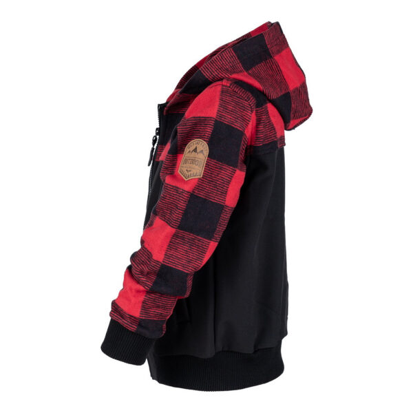 Kinder houthakkers Jack1 Geef je kind een stoere en functionele look met dit unieke <strong>Kinder Houthakkers Jack</strong>. Dit jack combineert het klassieke houthakkershemd met moderne softshell-elementen voor een stijlvol en veelzijdig ontwerp. Dankzij de waterbestendige, elastische onderkant en het comfortabele katoen aan de bovenkant is deze jas perfect voor actieve kinderen in alle weersomstandigheden.