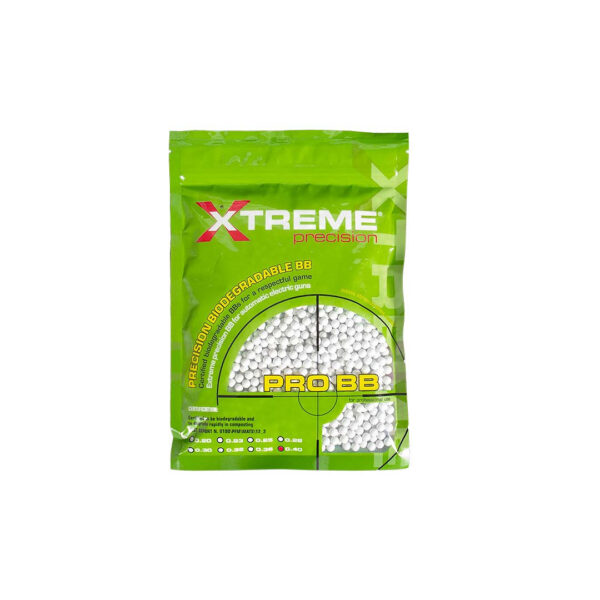 Xtreme Precision 040g BBs Bio White 700gr zak <strong>Xtreme Precision 0,40g BBs Bio White – 700g Zak (3500 stuks)</strong> Voor airsoftspelers die ultieme precisie en prestaties eisen, zijn de <strong>Xtreme Precision 0,40g BBs Bio White</strong> dé perfecte keuze. Deze hoogwaardige <strong>biologisch afbreekbare BB's</strong> zijn ontworpen voor snipers en langeafstandsairsoft en bieden een onovertroffen combinatie van nauwkeurigheid, duurzaamheid en milieuvriendelijkheid. Ze behoren tot de meest gewaardeerde BB's in de airsoft-community en staan bekend om hun consistentie en betrouwbaarheid.